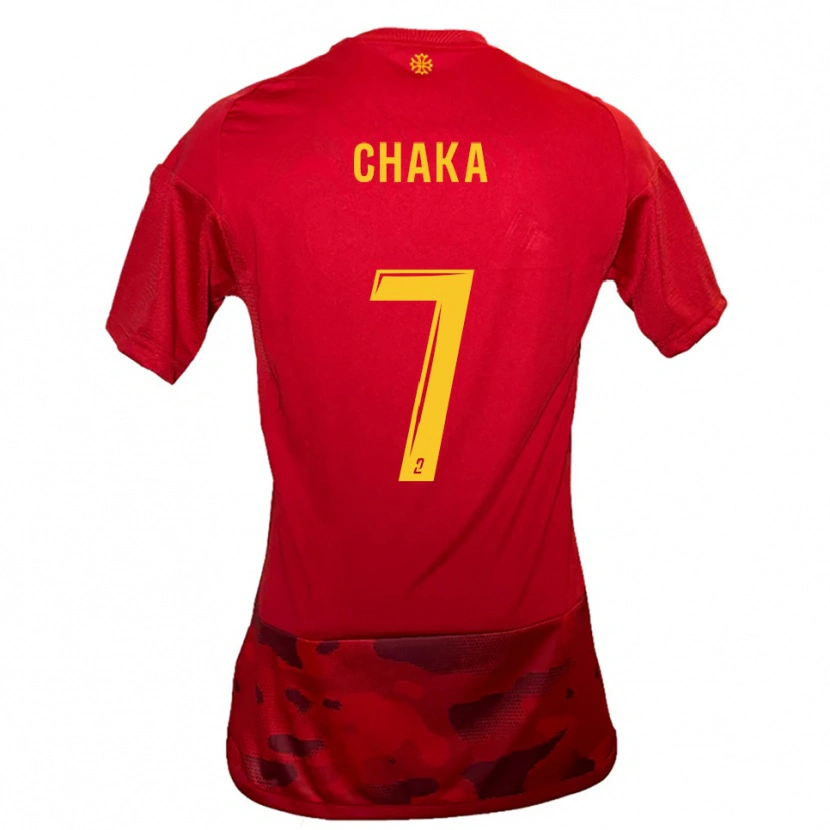 Danxen Homem Camisola Kaël Chaka #7 Vermelho Amarelo Principal 2025/26 Camisa Brasil