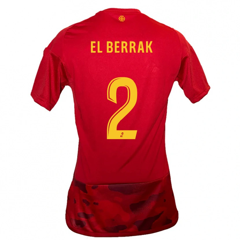 Danxen Homem Camisola Nael El Berrak #2 Vermelho Amarelo Principal 2025/26 Camisa Brasil
