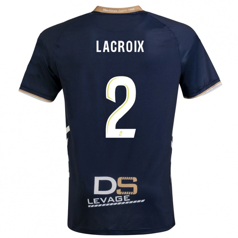 Danxen Homem Camisola Loïs Lacroix #2 Azul Marinho Dourado Principal 2025/26 Camisa Brasil