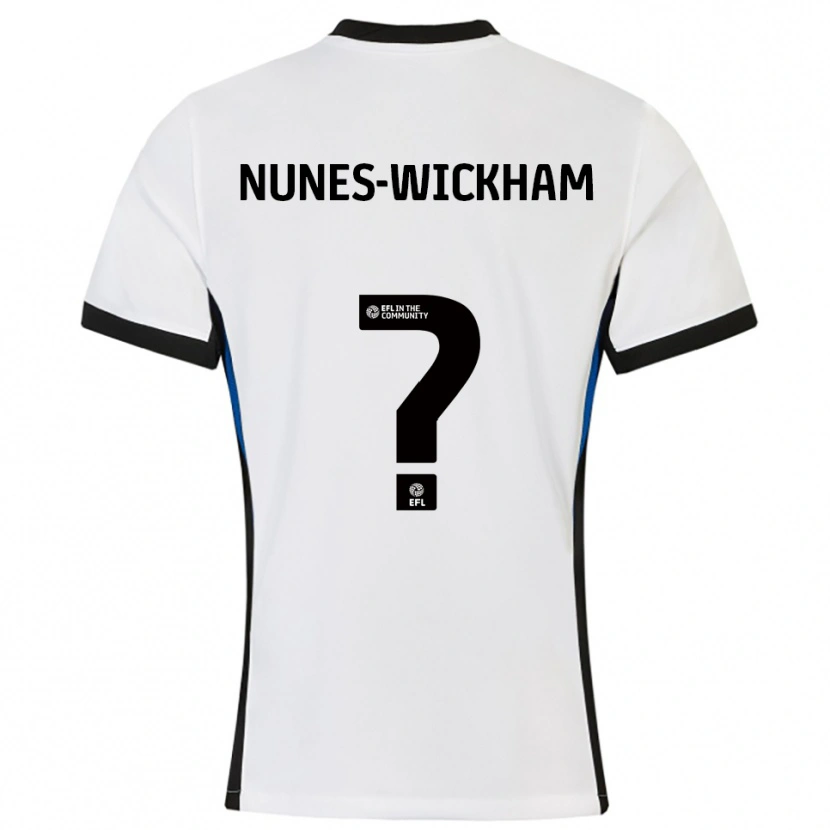 Danxen Homem Camisola Jayden Nunes-Wickham #0 Branco Azul Alternativa 2025/26 Camisa Brasil