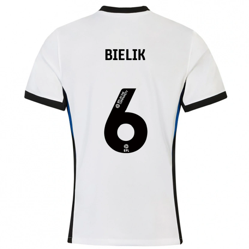 Danxen Homem Camisola Krystian Bielik #6 Branco Azul Alternativa 2025/26 Camisa Brasil