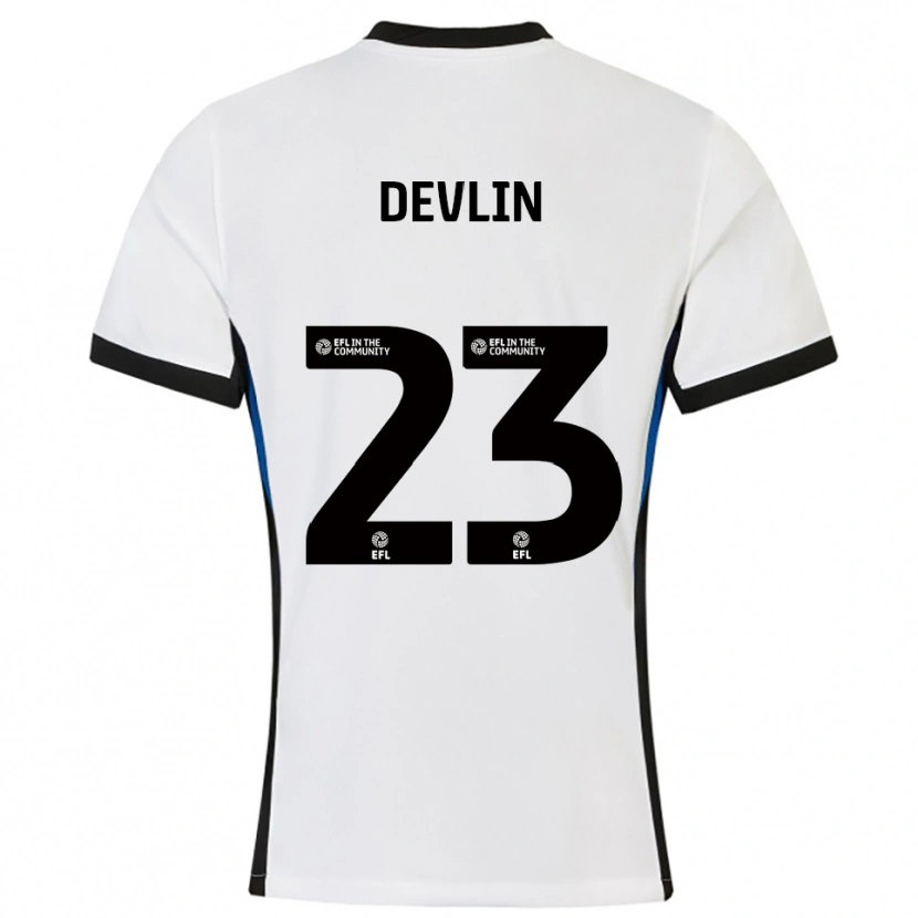 Danxen Homem Camisola Charlotte Devlin #23 Branco Azul Alternativa 2025/26 Camisa Brasil