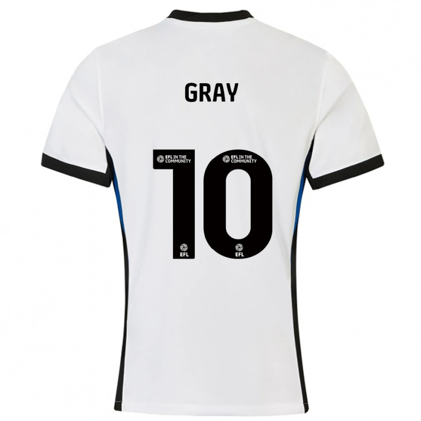 Danxen Homem Camisola Demarai Gray #10 Branco Azul Alternativa 2025/26 Camisa Brasil