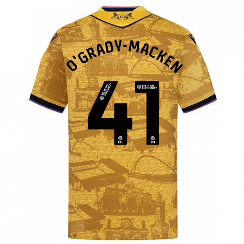 Danxen Homem Camisola Harley O'grady-Macken #41 Dourado Preto Alternativa 2025/26 Camisa Brasil