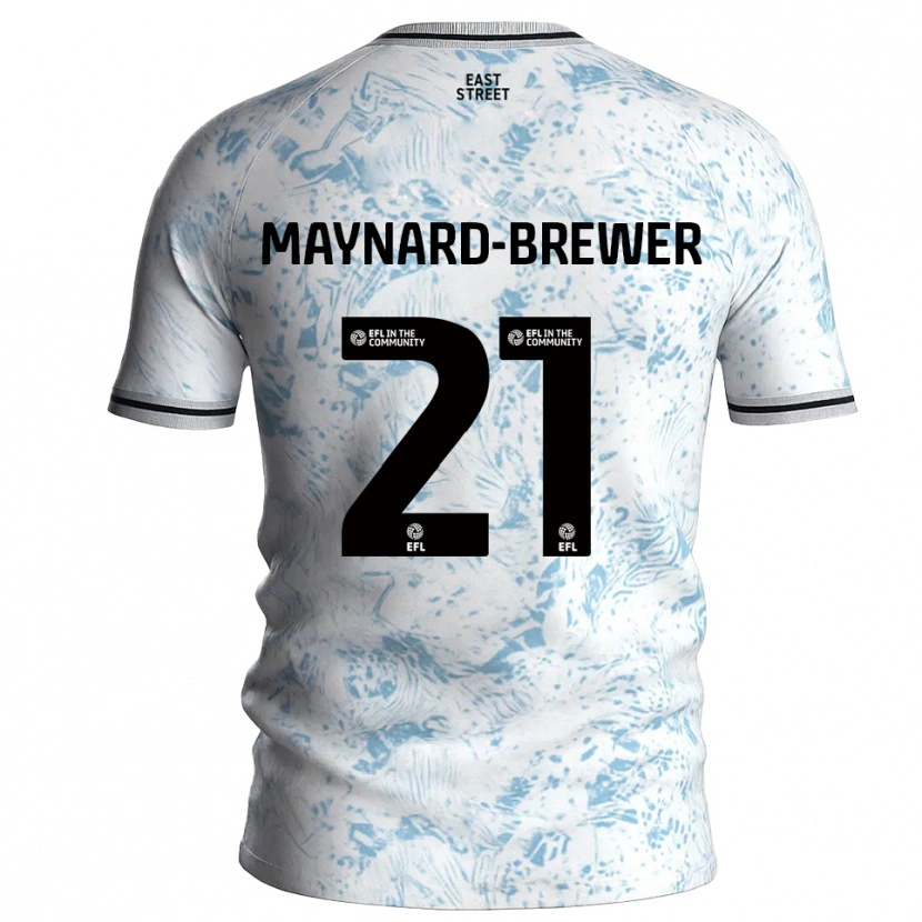 Danxen Homem Camisola Ashley Maynard-Brewer #21 Branco Azul Celeste Alternativa 2025/26 Camisa Brasil