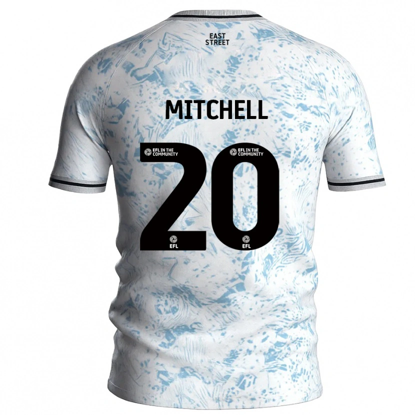 Danxen Homem Camisola Zach Mitchell #20 Branco Azul Celeste Alternativa 2025/26 Camisa Brasil
