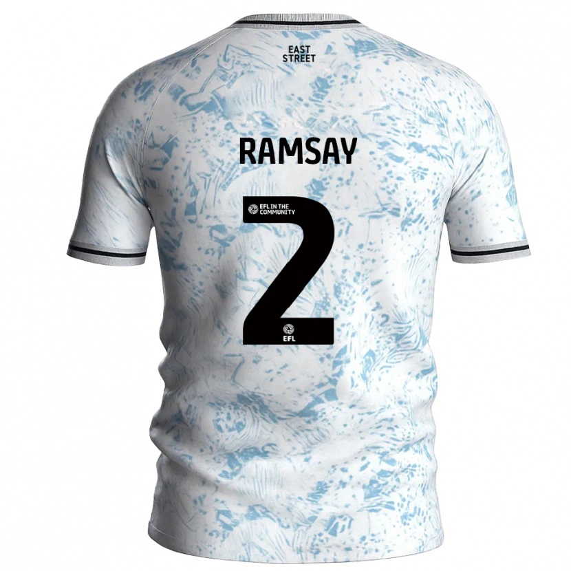 Danxen Homem Camisola Kayne Ramsay #2 Branco Azul Celeste Alternativa 2025/26 Camisa Brasil