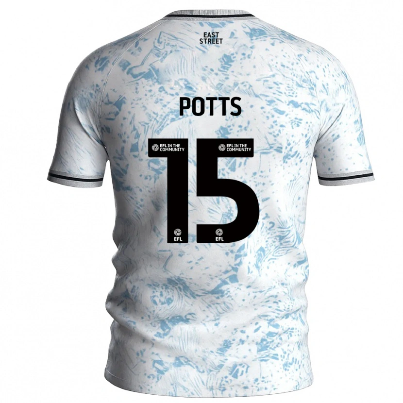 Danxen Homem Camisola Dan Potts #15 Branco Azul Celeste Alternativa 2025/26 Camisa Brasil
