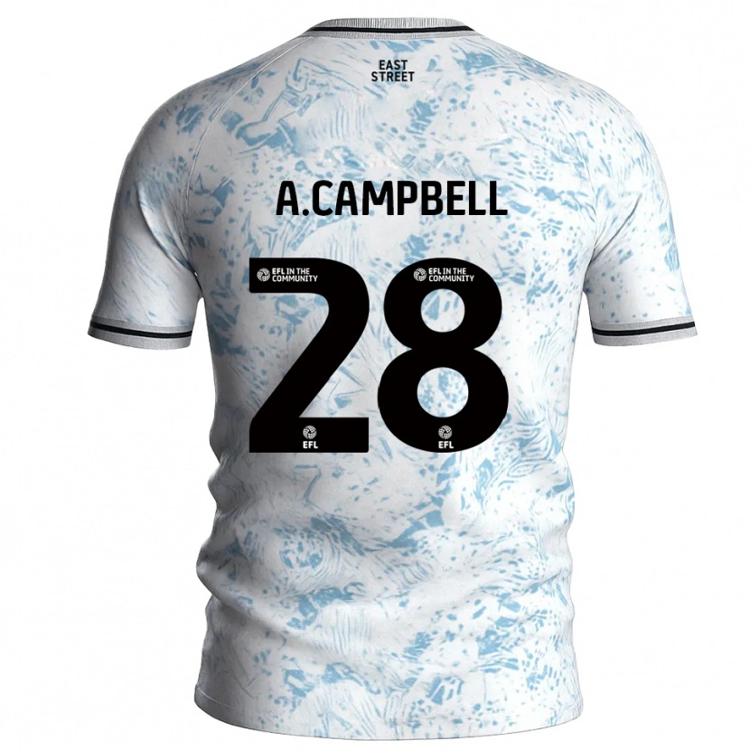 Danxen Homem Camisola Allan Campbell #28 Branco Azul Celeste Alternativa 2025/26 Camisa Brasil