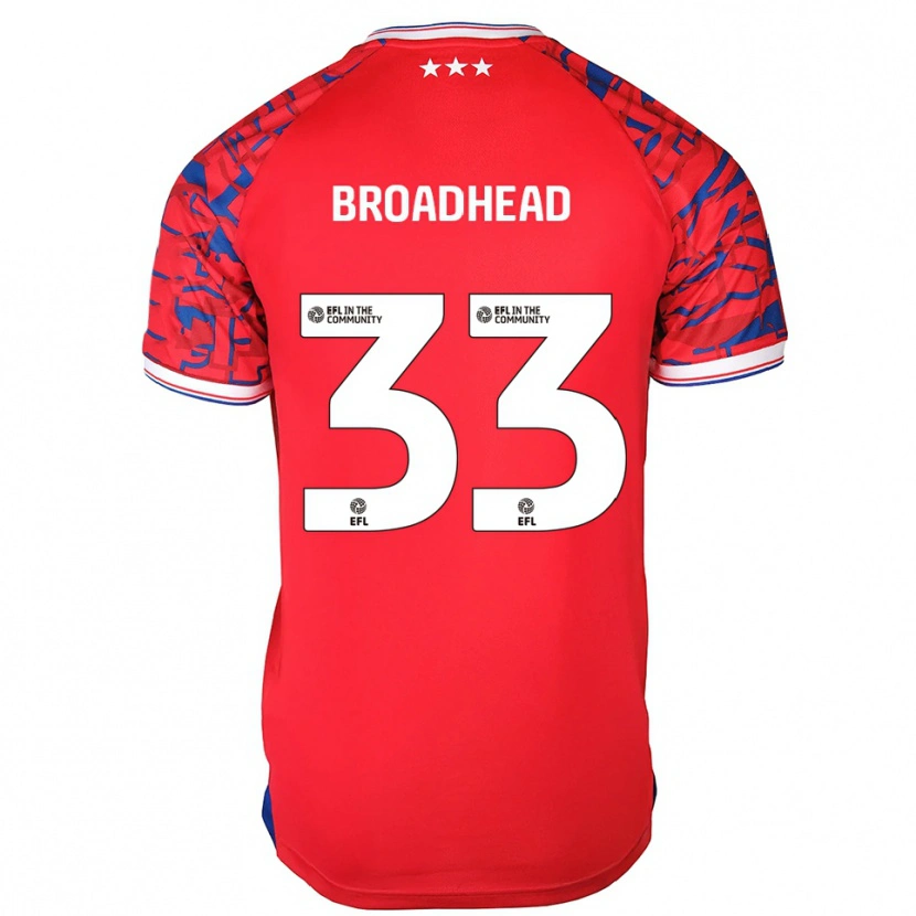 Danxen Homem Camisola Nathan Broadhead #33 Vermelho Azul Alternativa 2025/26 Camisa Brasil
