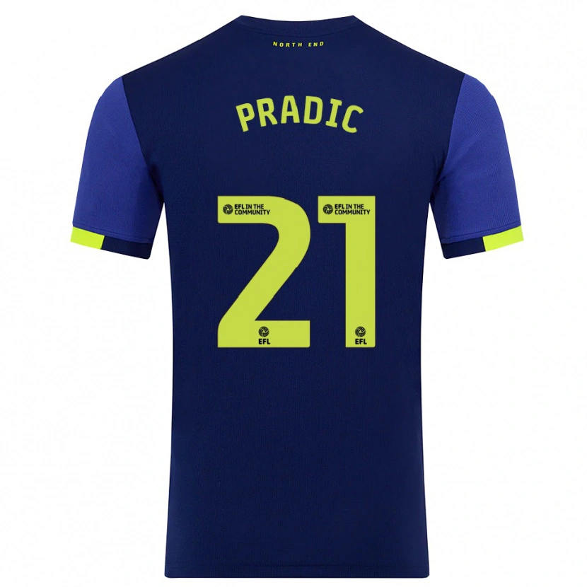 Danxen Homem Camisola James Pradic #21 Azul Marinho Amarelo Alternativa 2025/26 Camisa Brasil