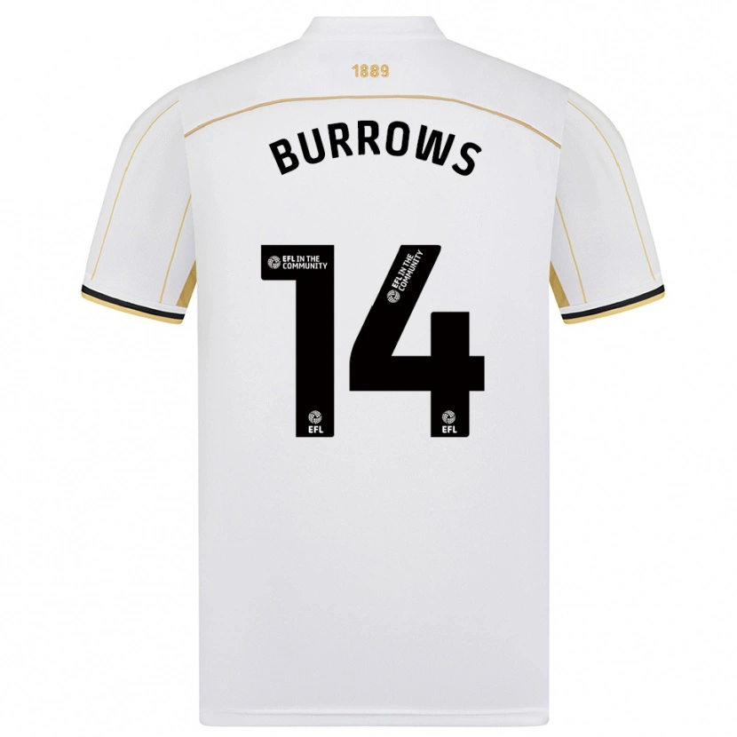 Danxen Homem Camisola Harrison Burrows #14 Branco Dourado Alternativa 2025/26 Camisa Brasil