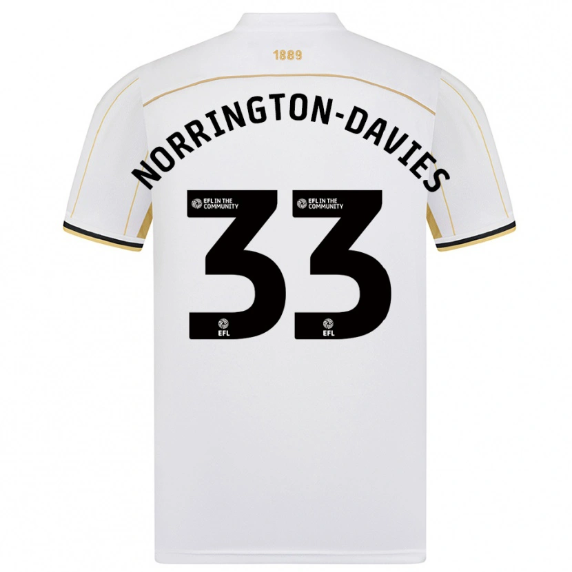 Danxen Homem Camisola Rhys Norrington-Davies #33 Branco Dourado Alternativa 2025/26 Camisa Brasil
