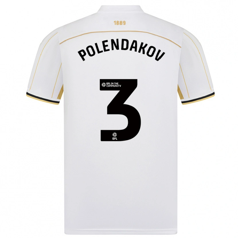 Danxen Homem Camisola Mihail Polendakov #3 Branco Dourado Alternativa 2025/26 Camisa Brasil