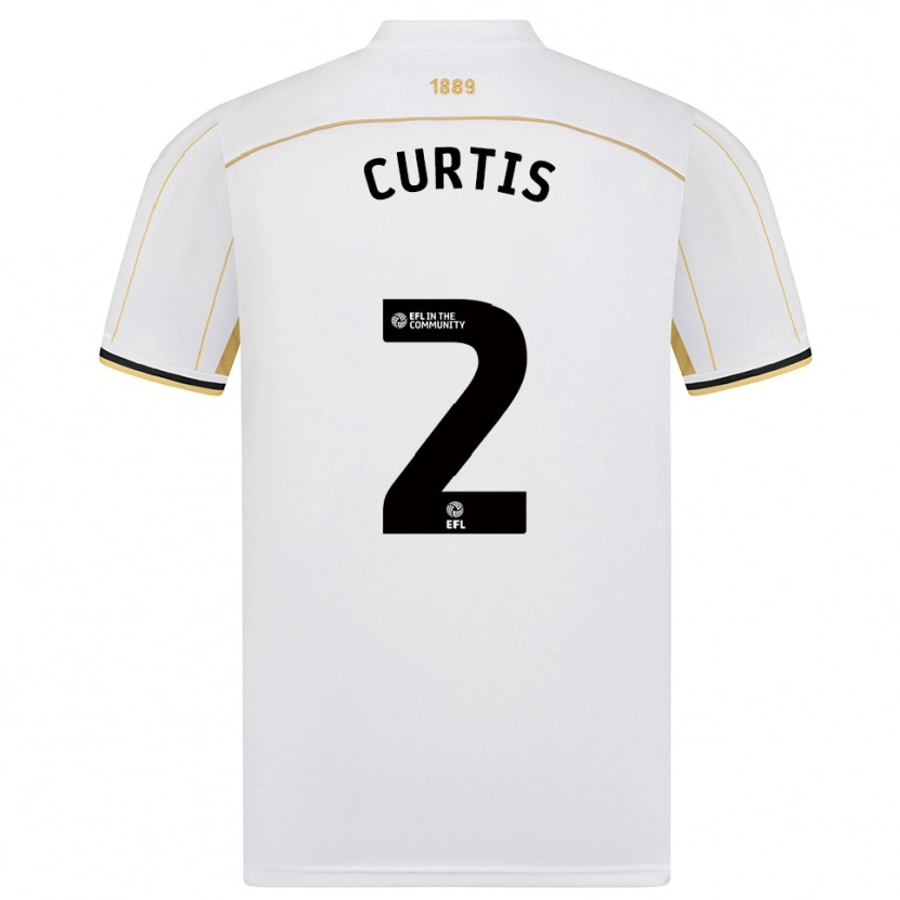 Danxen Homem Camisola Sam Curtis #2 Branco Dourado Alternativa 2025/26 Camisa Brasil