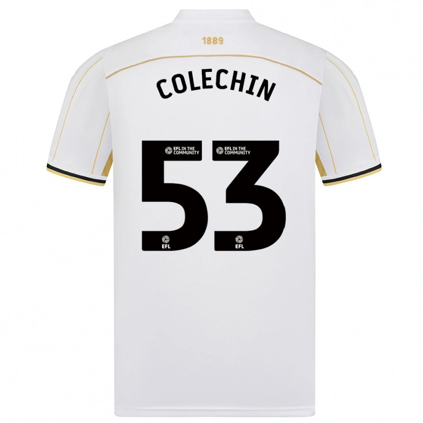 Danxen Homem Camisola Sam Colechin #53 Branco Dourado Alternativa 2025/26 Camisa Brasil