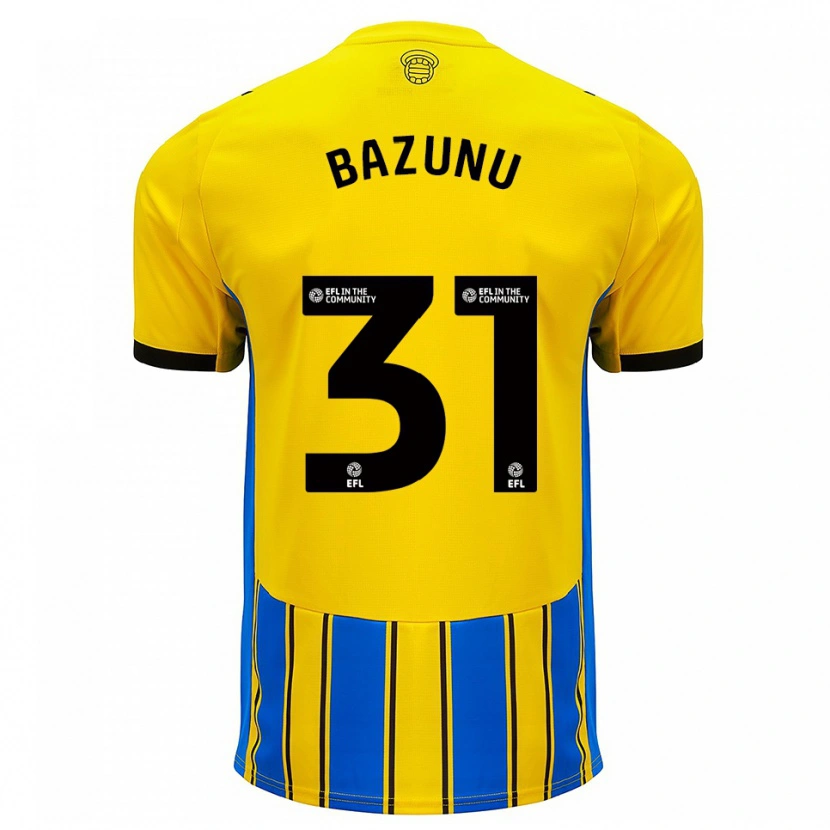 Danxen Homem Camisola Gavin Bazunu #31 Azul Amarelo Alternativa 2025/26 Camisa Brasil