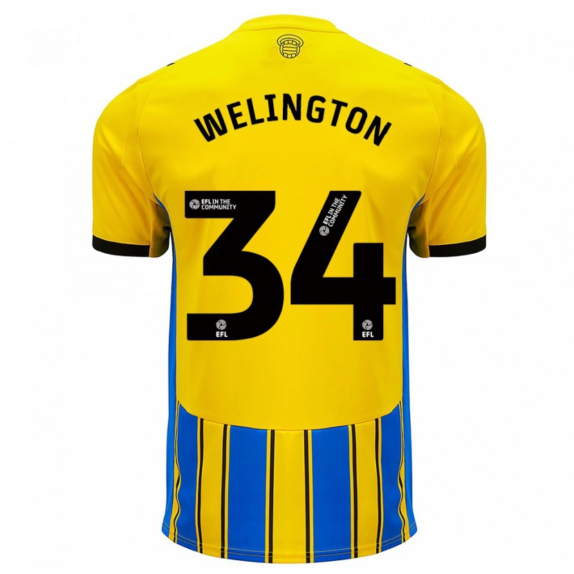 Danxen Homem Camisola Welington #34 Azul Amarelo Alternativa 2025/26 Camisa Brasil