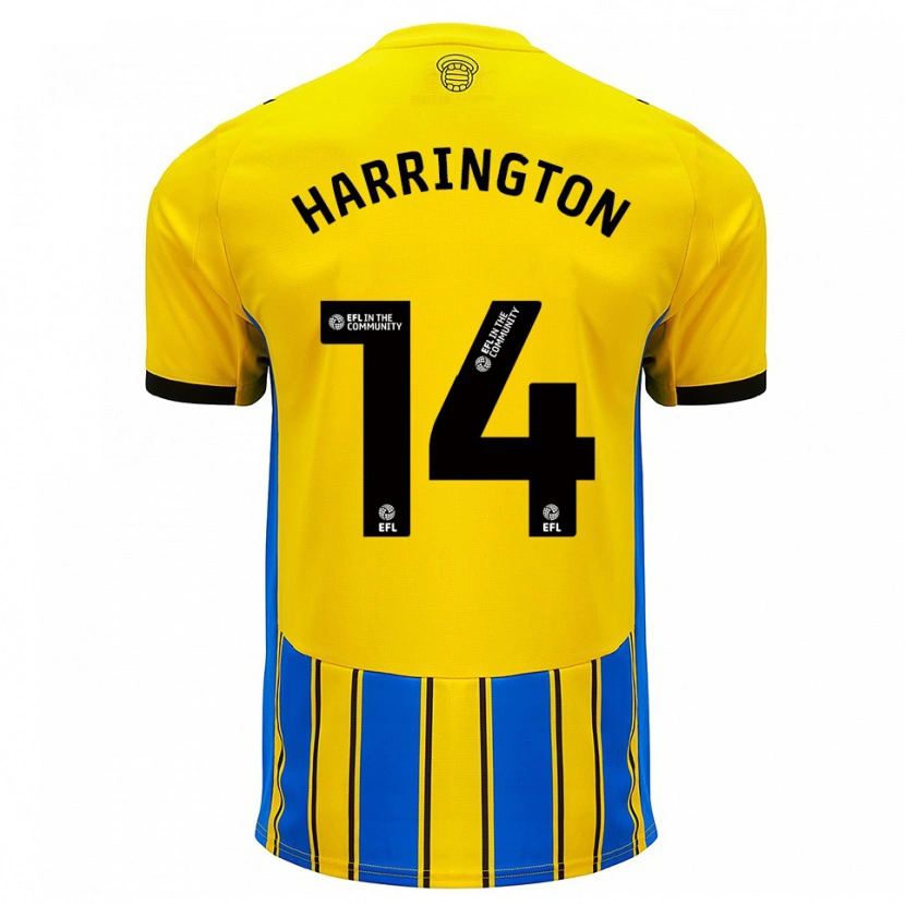Danxen Homem Camisola Harry Harrington #14 Azul Amarelo Alternativa 2025/26 Camisa Brasil