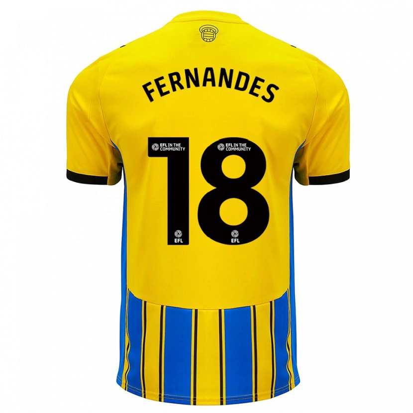 Danxen Homem Camisola Mateus Fernandes #18 Azul Amarelo Alternativa 2025/26 Camisa Brasil