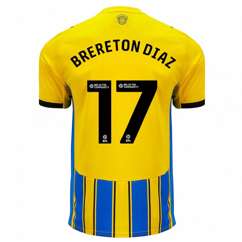 Danxen Homem Camisola Ben Brereton Díaz #17 Azul Amarelo Alternativa 2025/26 Camisa Brasil