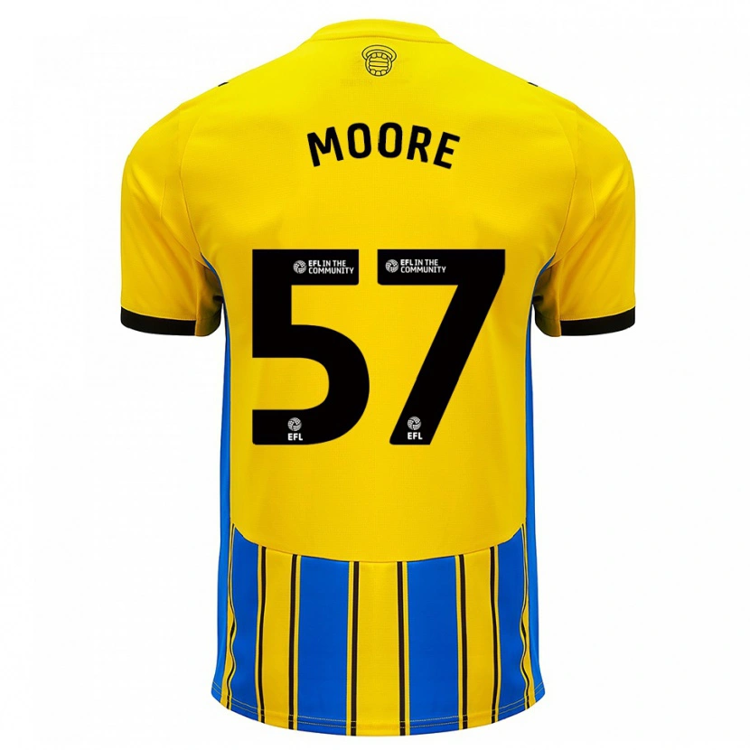 Danxen Homem Camisola Jayden Moore #57 Azul Amarelo Alternativa 2025/26 Camisa Brasil