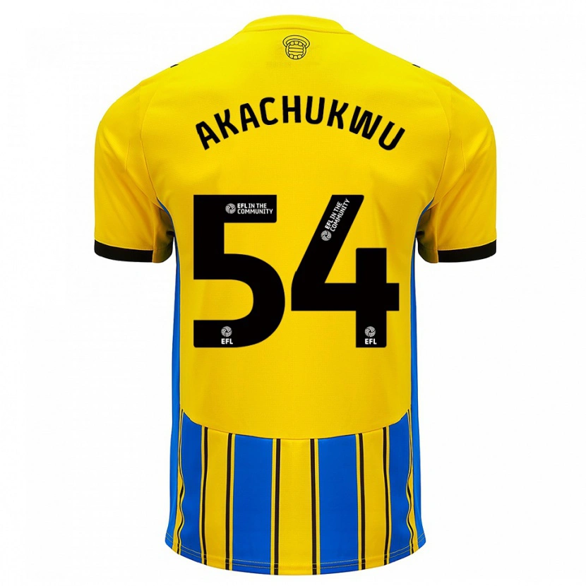 Danxen Homem Camisola Romeo Akachukwu #54 Azul Amarelo Alternativa 2025/26 Camisa Brasil