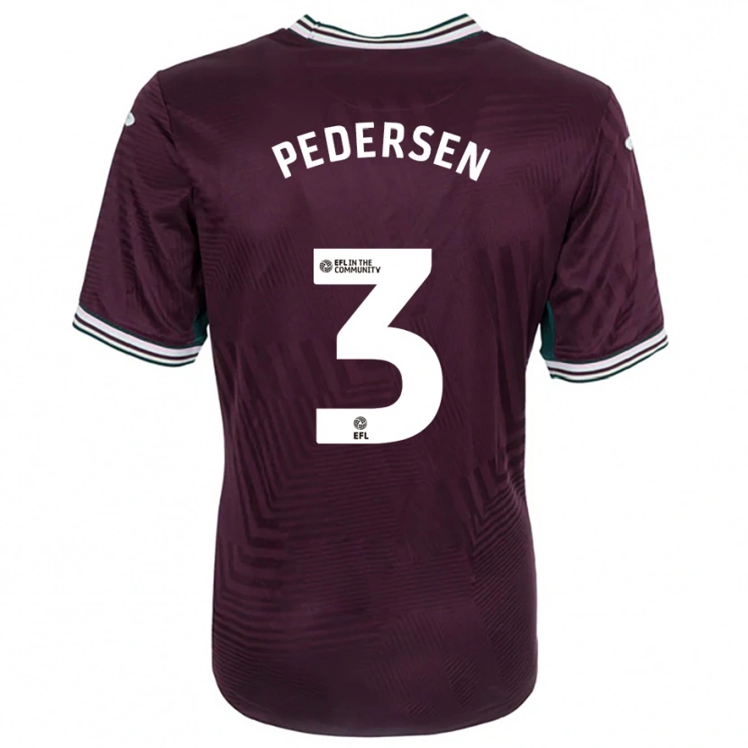 Danxen Homem Camisola Kristian Pedersen #3 Ferrugem Vermelho Branco Alternativa 2025/26 Camisa Brasil