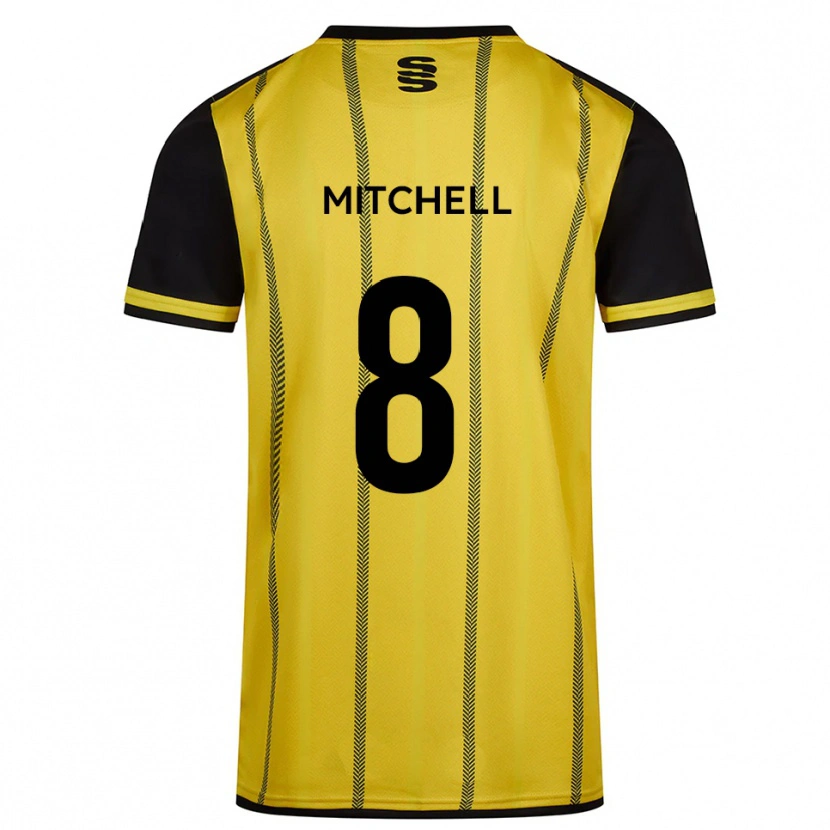 Danxen Homem Camisola Ethan Mitchell #8 Amarelo Preto Alternativa 2025/26 Camisa Brasil