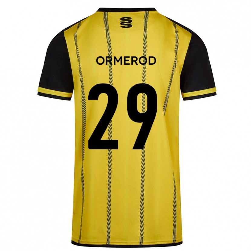 Danxen Homem Camisola Danny Ormerod #29 Amarelo Preto Alternativa 2025/26 Camisa Brasil