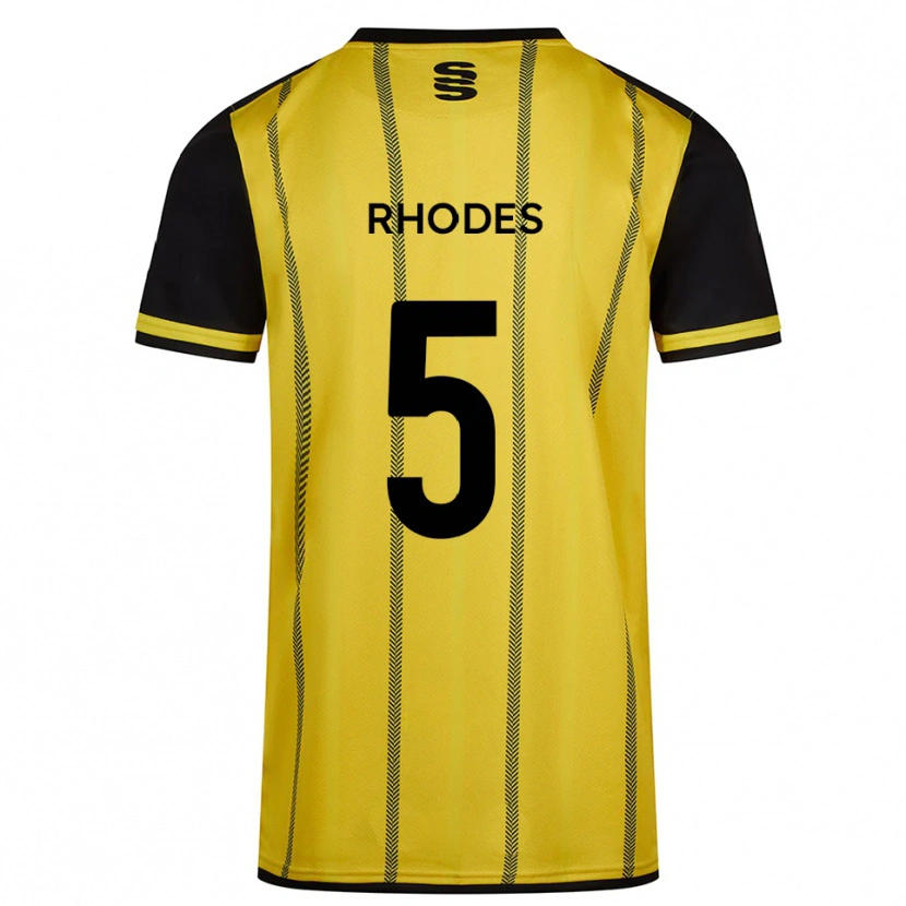 Danxen Homem Camisola Alex Rhodes #5 Amarelo Preto Alternativa 2025/26 Camisa Brasil