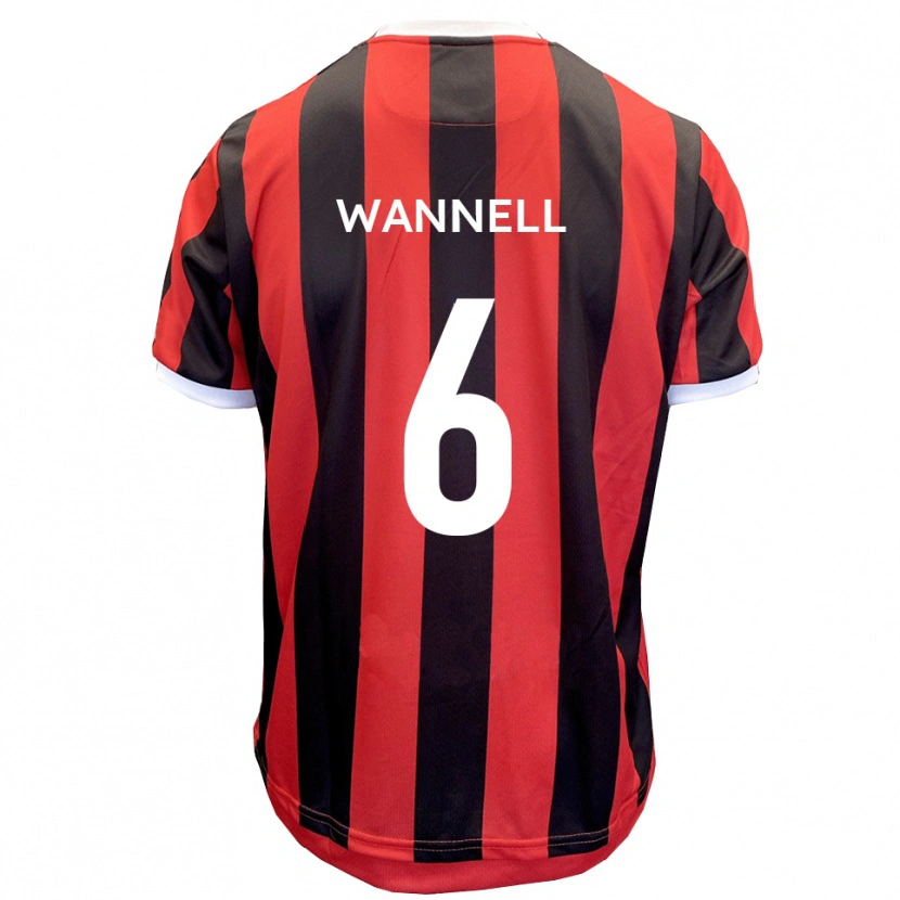 Danxen Homem Camisola Jake Wannell #6 Vermelho Preto Alternativa 2025/26 Camisa Brasil