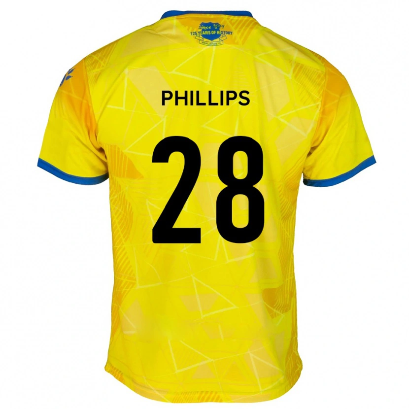 Danxen Homem Camisola Declan Phillips #28 Amarelo Azul Alternativa 2025/26 Camisa Brasil