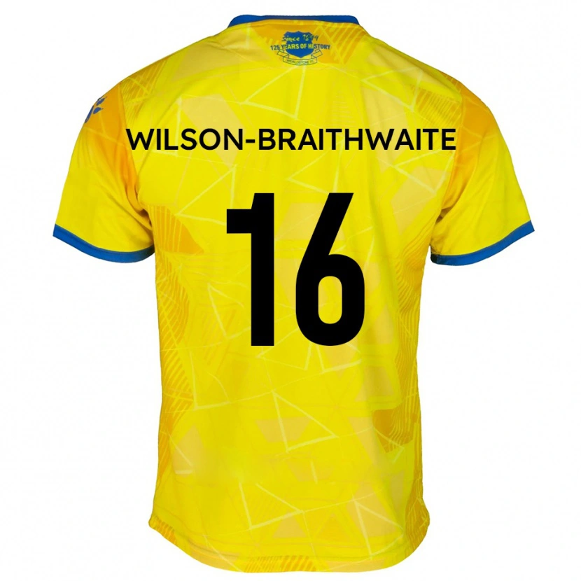 Danxen Homem Camisola Makai Wilson-Braithwaite #16 Amarelo Azul Alternativa 2025/26 Camisa Brasil