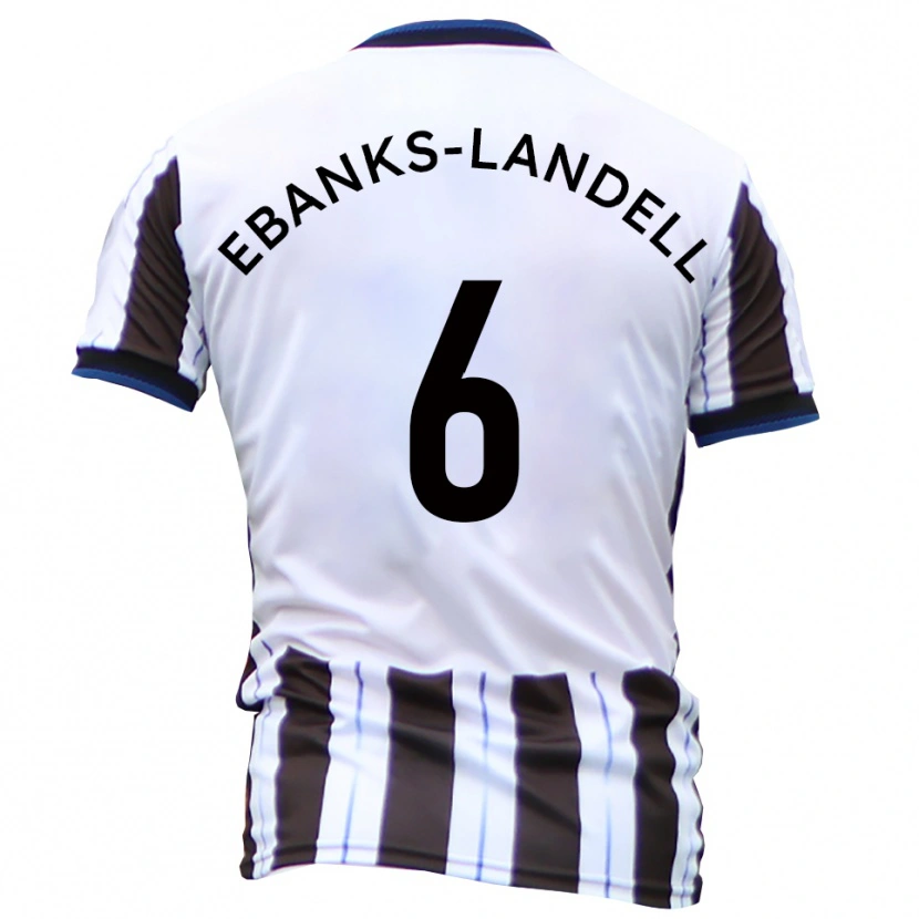 Danxen Homem Camisola Ethan Ebanks-Landell #6 Branco Preto Alternativa 2025/26 Camisa Brasil