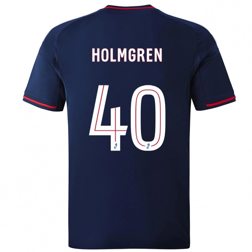 Danxen Homem Camisola Emma Holmgren #40 Azul Marinho Vermelho Alternativa 2025/26 Camisa Brasil