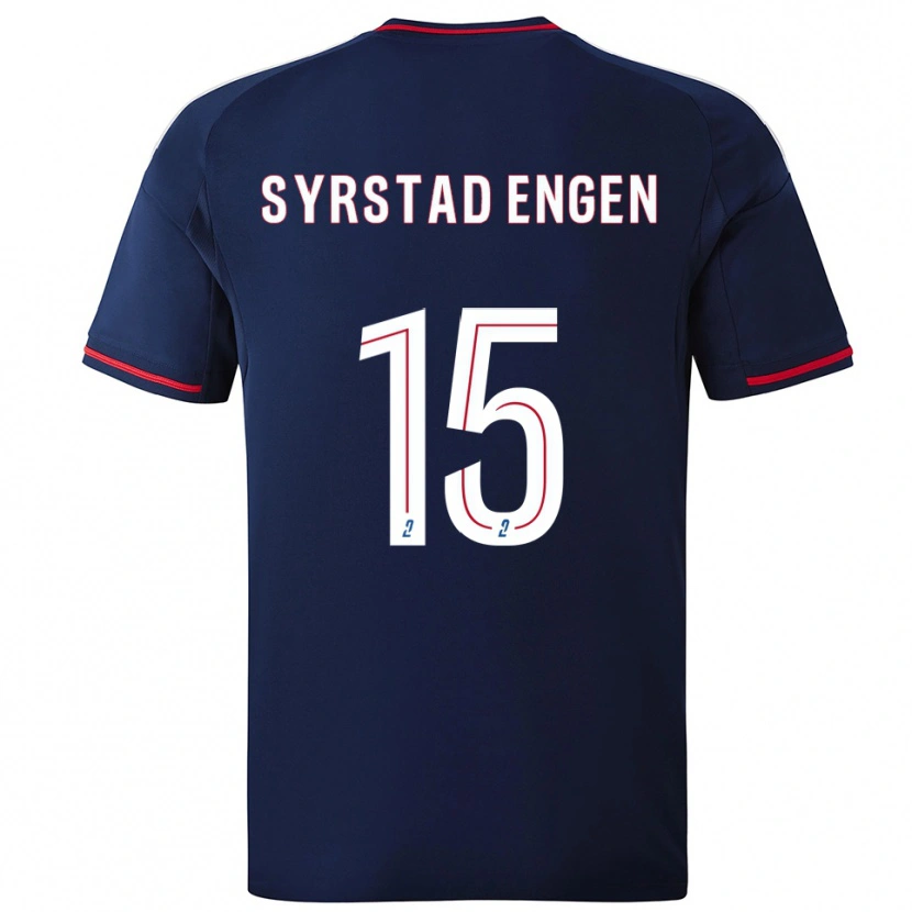 Danxen Homem Camisola Ingrid Syrstad Engen #15 Azul Marinho Vermelho Alternativa 2025/26 Camisa Brasil