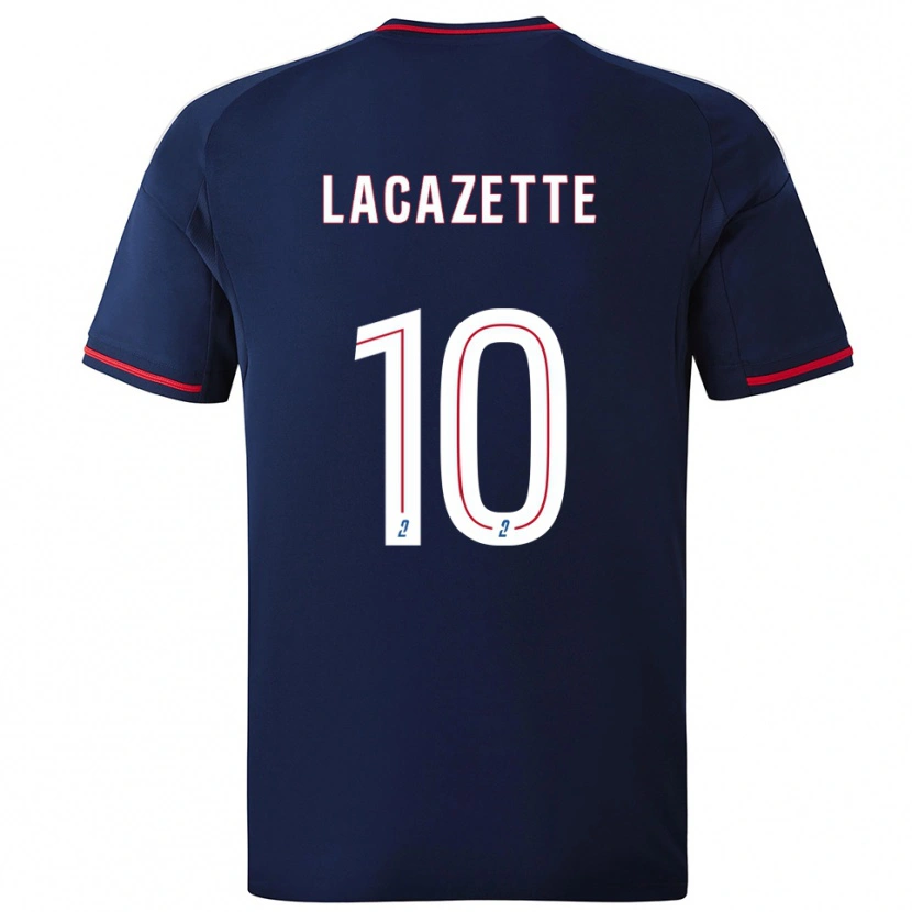 Danxen Homem Camisola Alexandre Lacazette #10 Azul Marinho Vermelho Alternativa 2025/26 Camisa Brasil