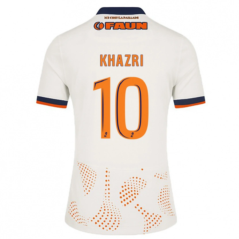 Danxen Homem Camisola Wahbi Khazri #10 Branco Laranja Alternativa 2025/26 Camisa Brasil