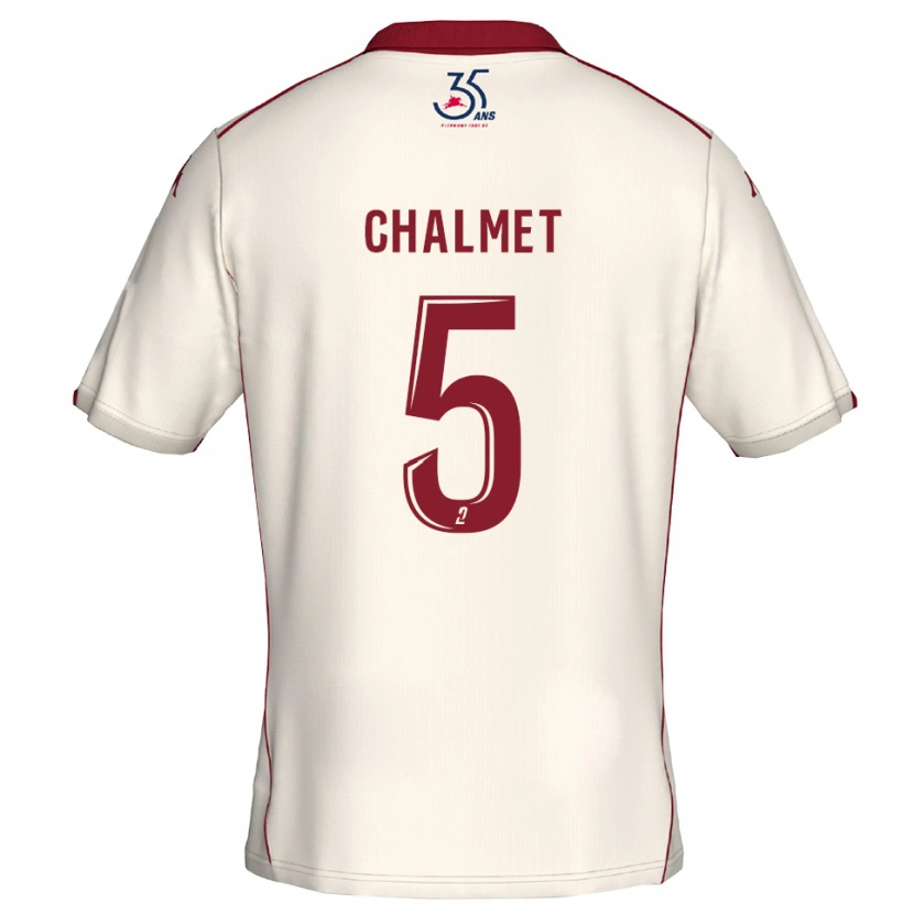 Danxen Homem Camisola Mélanie Chalmet #5 Branco Vinho Alternativa 2025/26 Camisa Brasil
