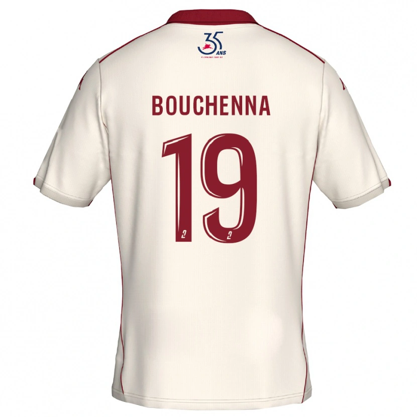 Danxen Homem Camisola Mohamed-Amine Bouchenna #19 Branco Vinho Alternativa 2025/26 Camisa Brasil