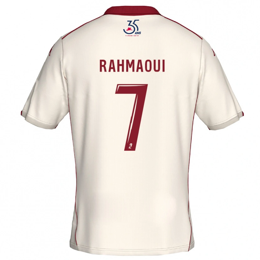 Danxen Homem Camisola Yazid Rahmaoui #7 Branco Vinho Alternativa 2025/26 Camisa Brasil