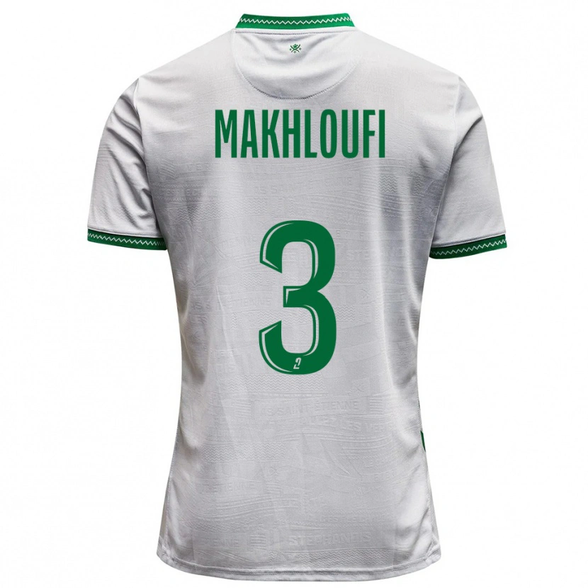 Danxen Homem Camisola Maedine Makhloufi #3 Branco Verde Alternativa 2025/26 Camisa Brasil
