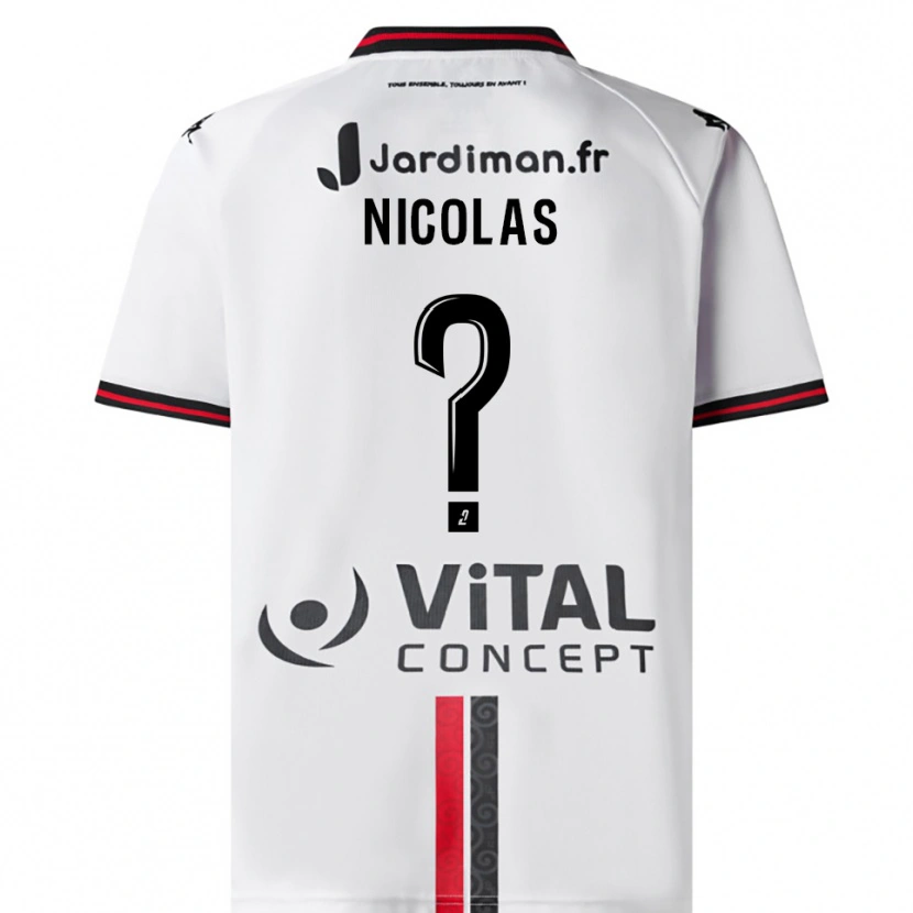 Danxen Homem Camisola Corentin Nicolas #0 Branco Vermelho Alternativa 2025/26 Camisa Brasil
