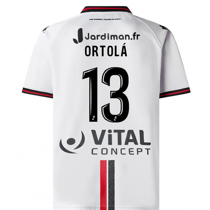 Danxen Homem Camisola Adrián Ortolá #13 Branco Vermelho Alternativa 2025/26 Camisa Brasil