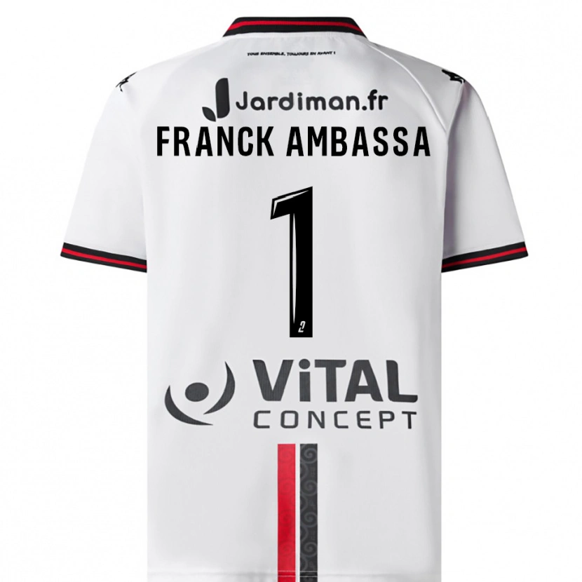 Danxen Homem Camisola Gaspard Franck Ambassa #1 Branco Vermelho Alternativa 2025/26 Camisa Brasil