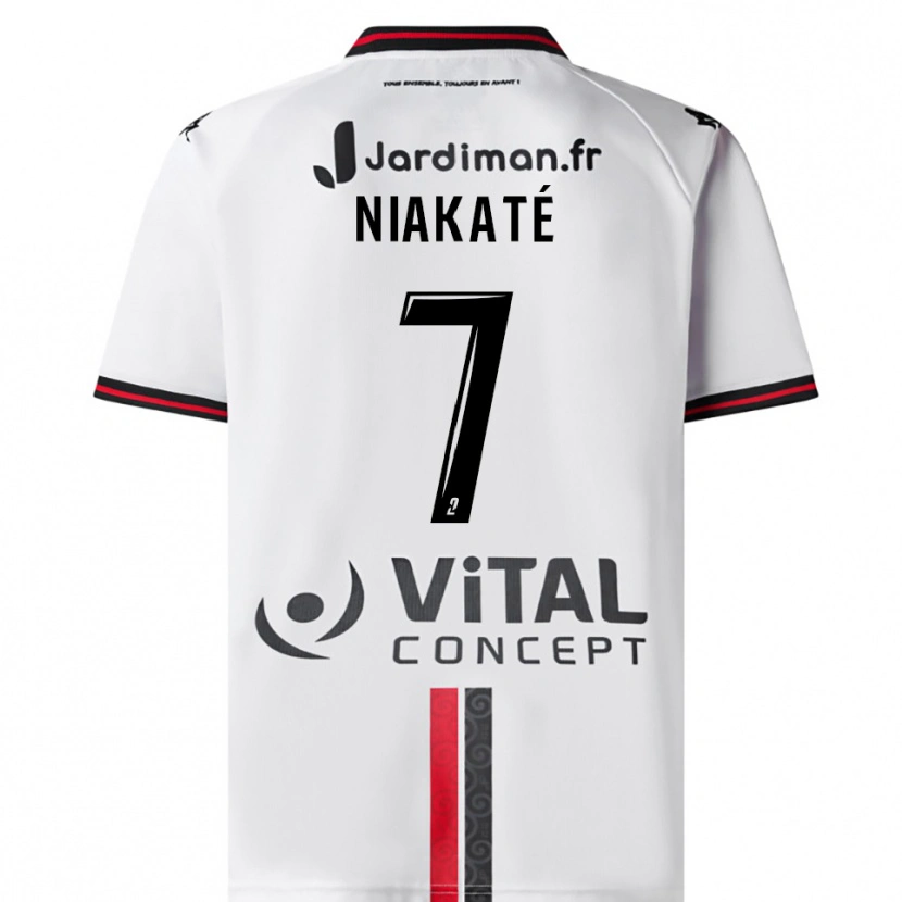 Danxen Homem Camisola Abdoulaye Niakaté #7 Branco Vermelho Alternativa 2025/26 Camisa Brasil