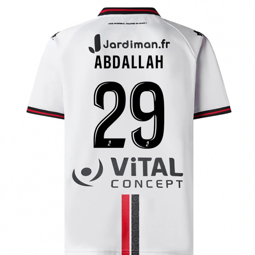 Danxen Homem Camisola Akim Abdallah #29 Branco Vermelho Alternativa 2025/26 Camisa Brasil