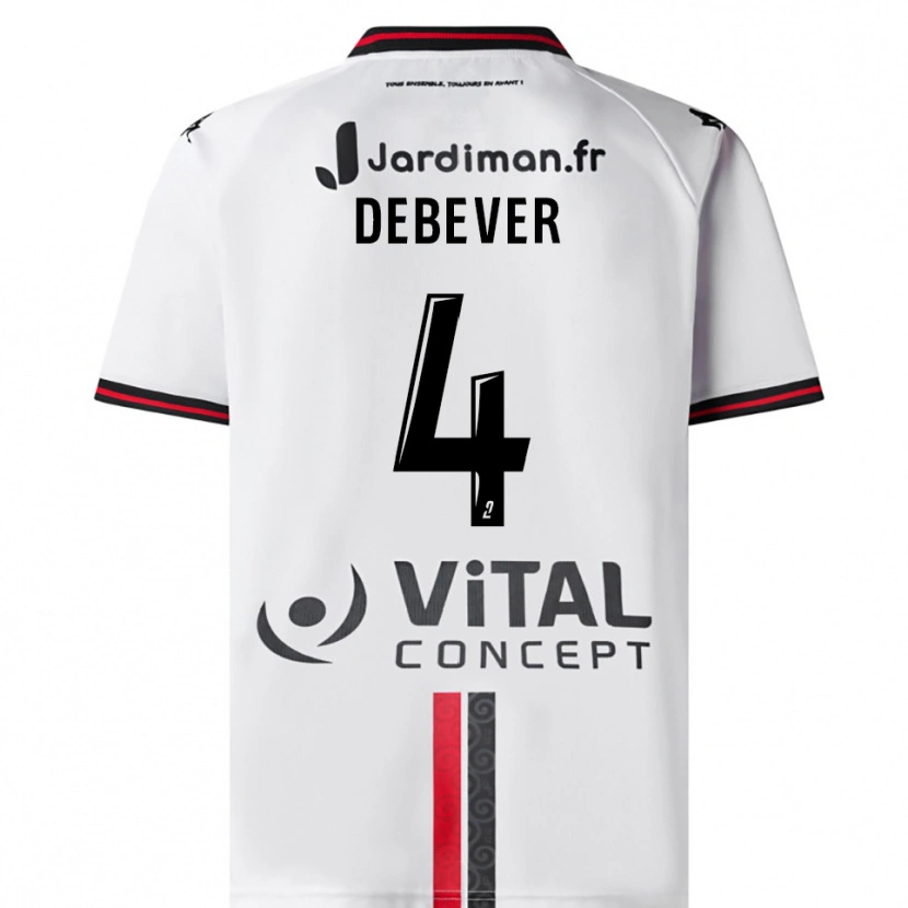 Danxen Homem Camisola Julie Debever #4 Branco Vermelho Alternativa 2025/26 Camisa Brasil