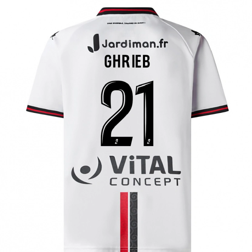 Danxen Homem Camisola Rayan Ghrieb #21 Branco Vermelho Alternativa 2025/26 Camisa Brasil